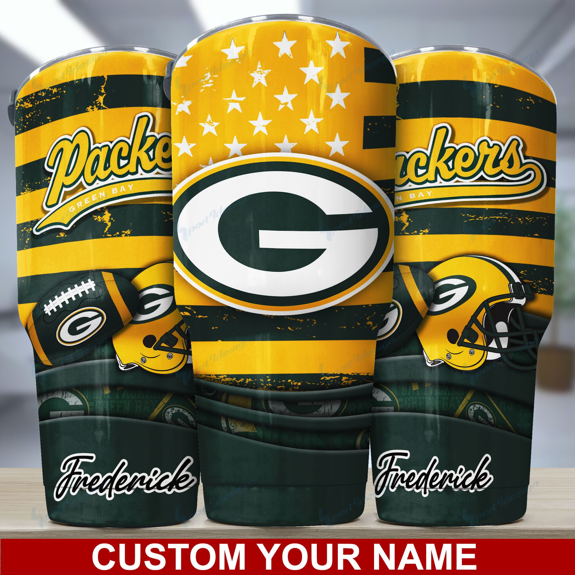 Green Bay Packers Custom Name Tumbler Bg41