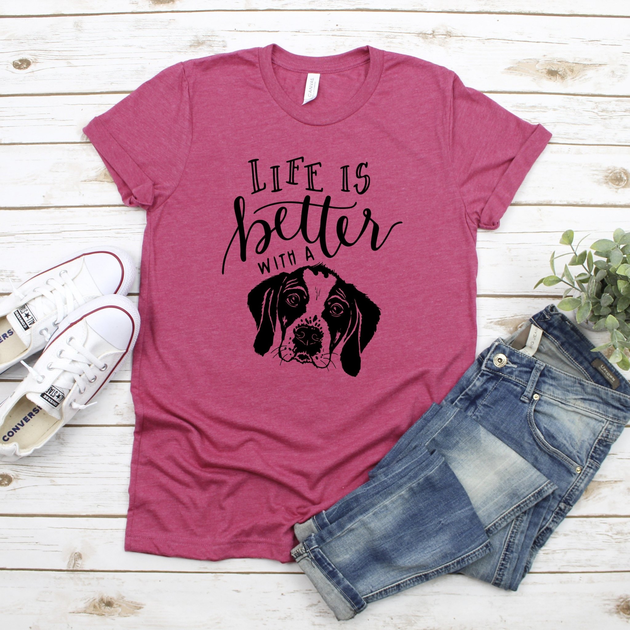 Life is Better with a Dog Tshirt – Dog Mom Gift New Puppy