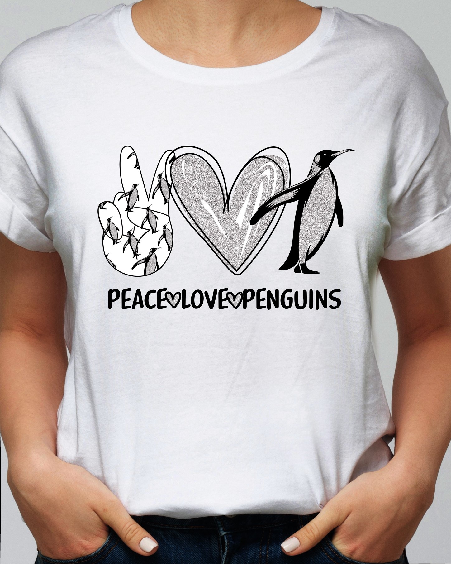 Peace Love Penguins Funny Graphic Unisex T-shirt Hoodie All Color Plus Size Up To 5xl