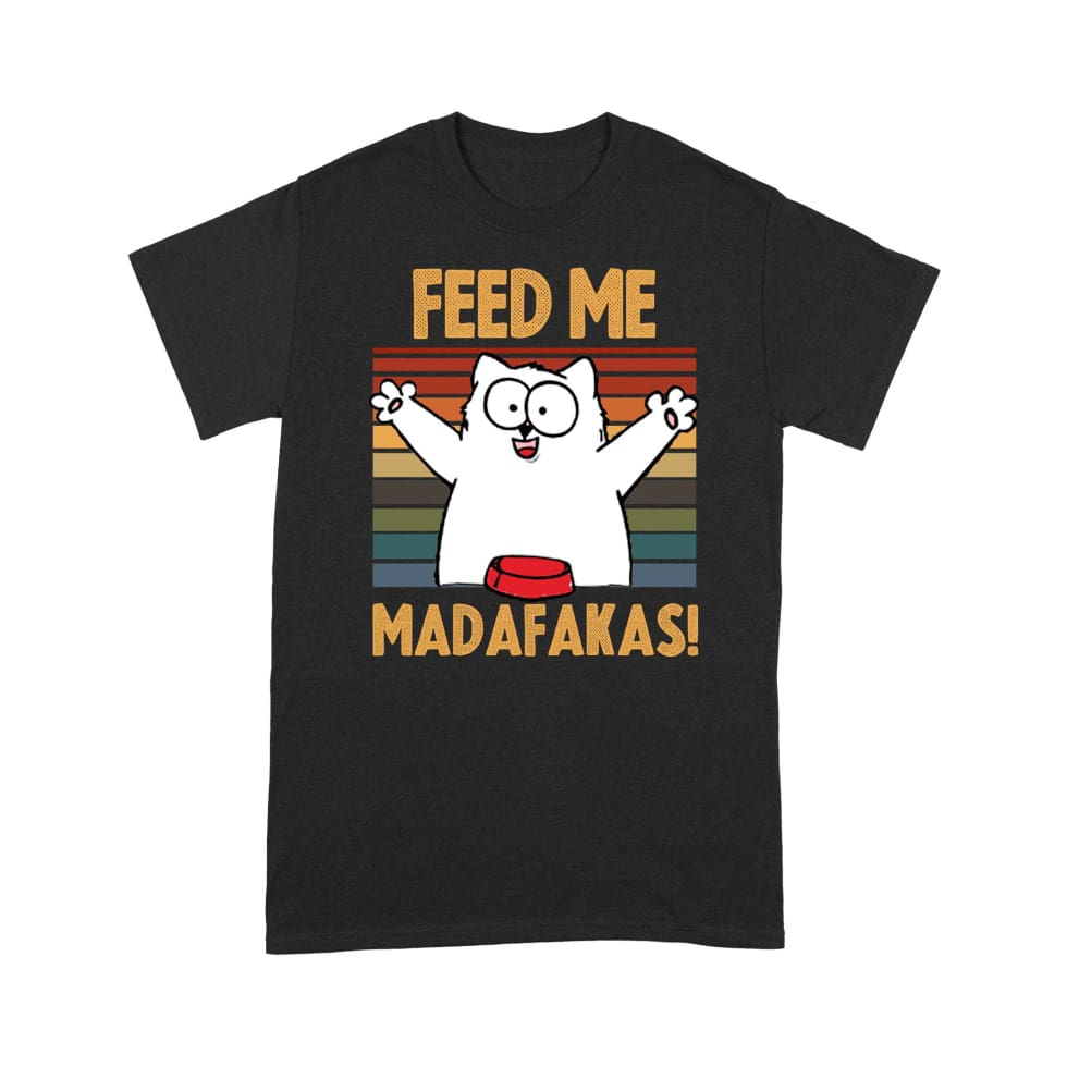 White Cat Feed Me Vintage Retro – Standard T-shirt