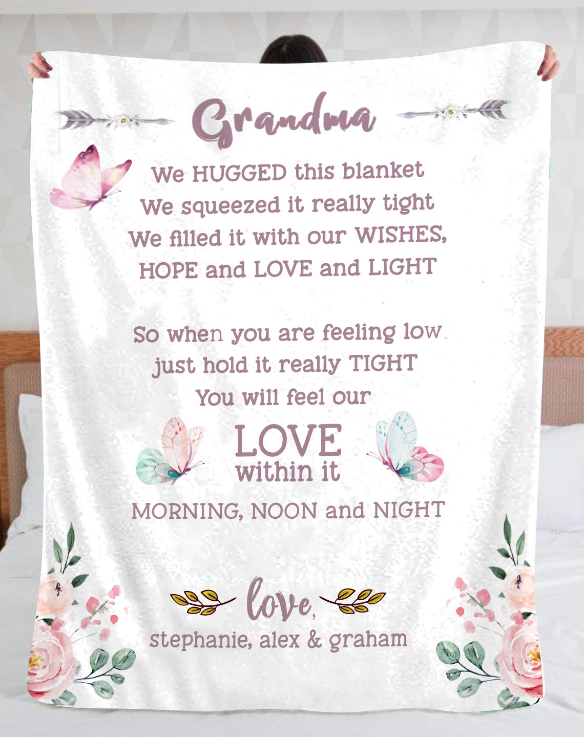 Grandma Blanket, Grandmother Blanket, Family Names Blanket Mimi Nana Blanket