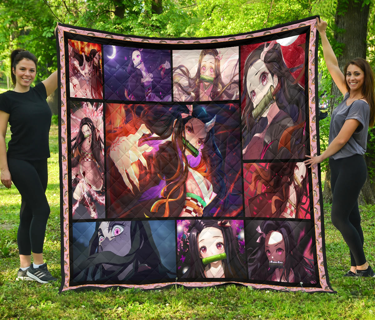 Nezuko Kamado Demon Slayer Premium Quilt Blanket Anime Home Decor Custom For Fans Na031503