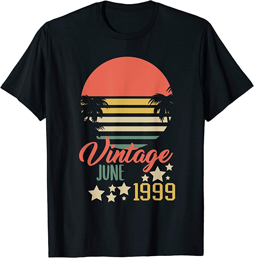 Vintage June 1999 Sunset – 21st Birthday Gift 21 Years Old T-Shirt