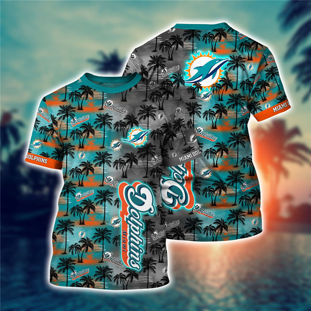 Men’S Miami Dolphins T-Shirt Palm Trees Graphic