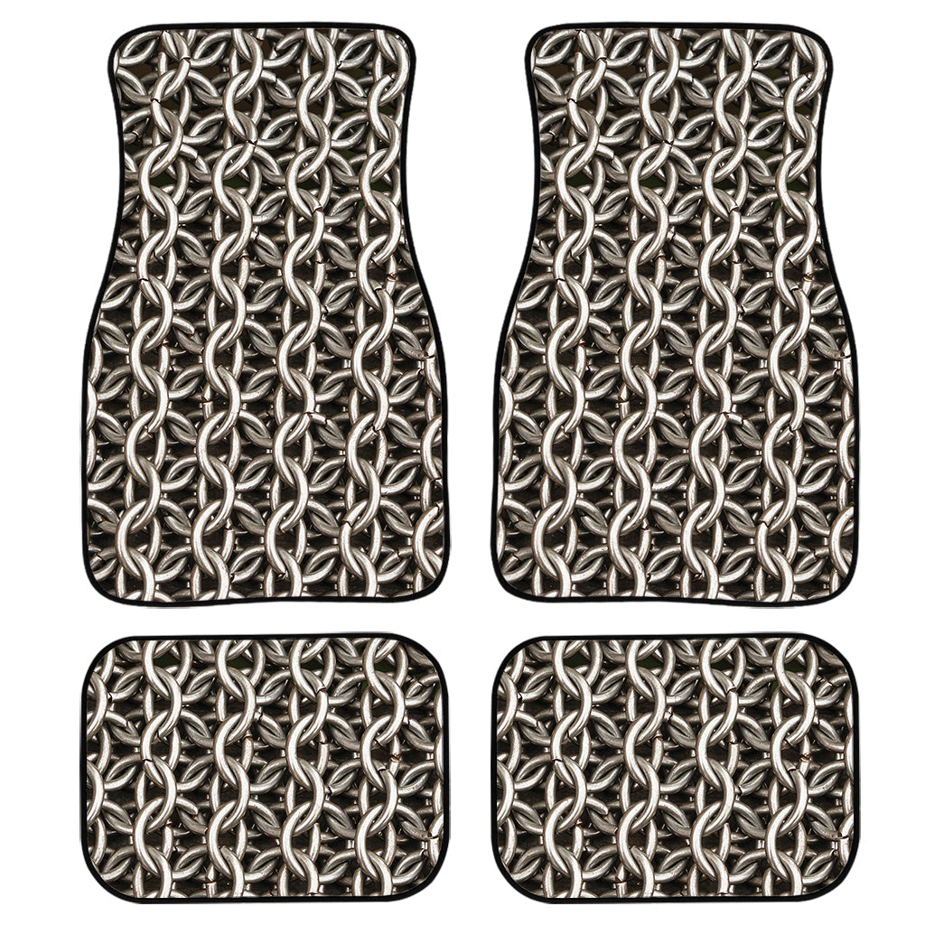 Chainmail Ring Print Front And Back Car Floor Mats, Front Car Mat