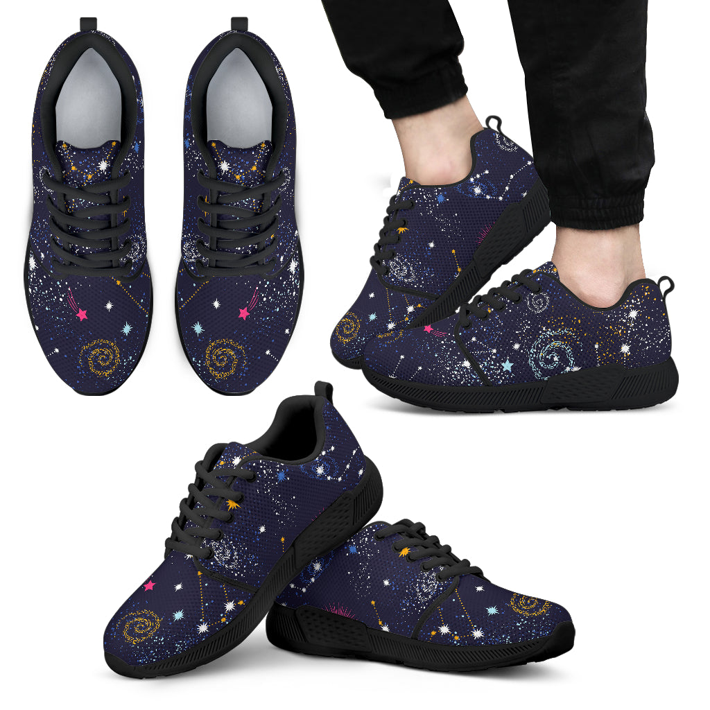 Zodiac Star Signs Galaxy Space Print Men’S Athletic Shoes