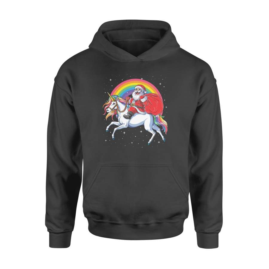 Unicorn Christmas  Girls Santa Kids Women Gifts Xmas – Standard Hoodie