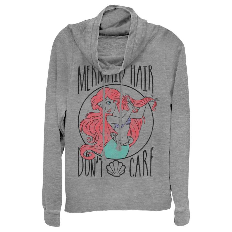 The Little Mermaid Junior’s Ariel Hair Don’t Care  Cowl Neck Sweatshirt