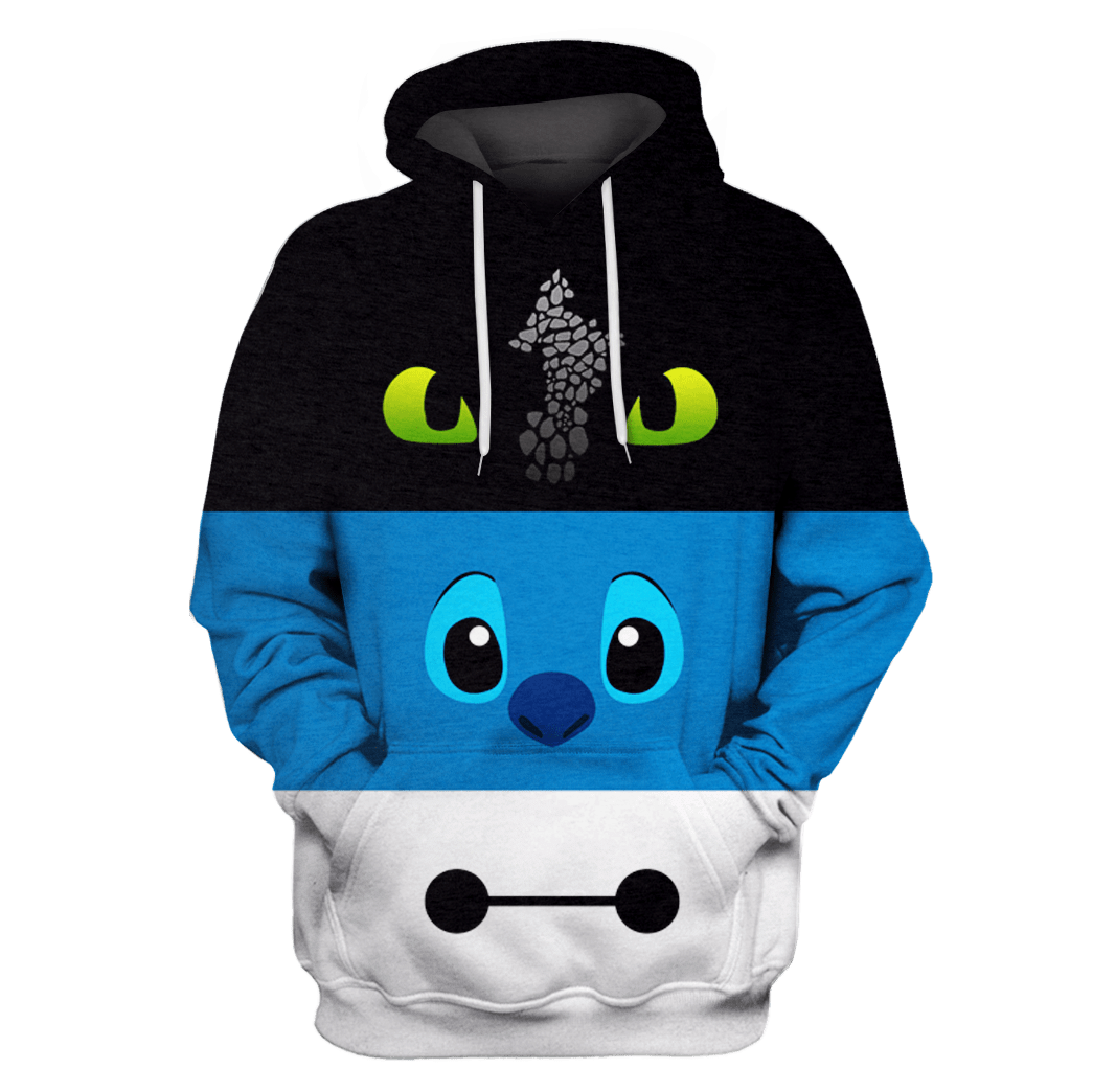 Toothless Stitch And Baymax T-Shirts – Zip Hoodies Apparel