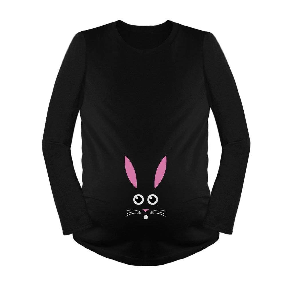 Little Easter Bunny Face Maternity Long Sleeve Shirt