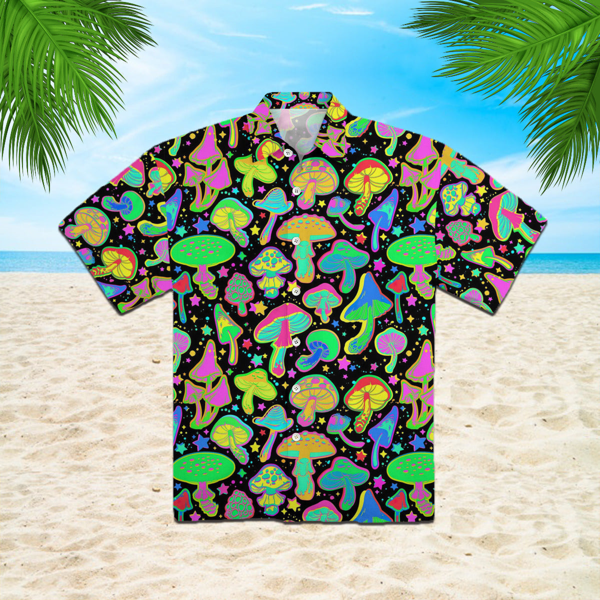 Bright Psychedelic Mushrooms Hawaiian Shirt – For Men And Women