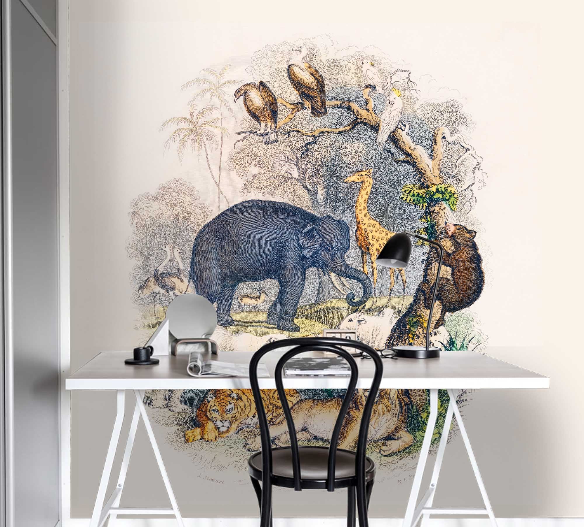 3D Hand Painted Animal Wall Mural Wallpaper 134