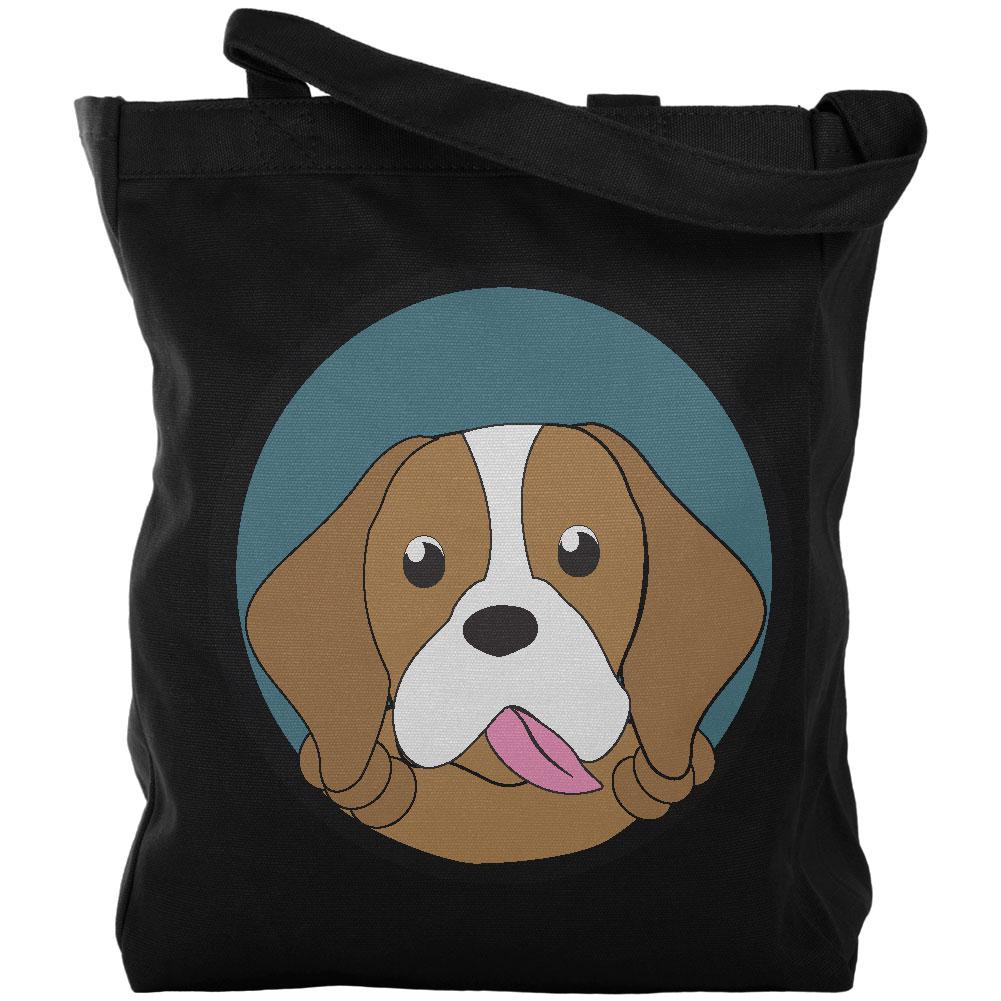 Peeking Puppy Beagle Canvas Tote Bag