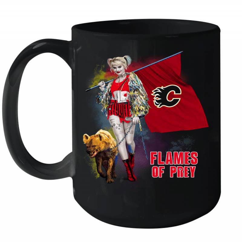 Harley Quinn flag Calgary Flames Of Prey Ceramic Mug 15oz