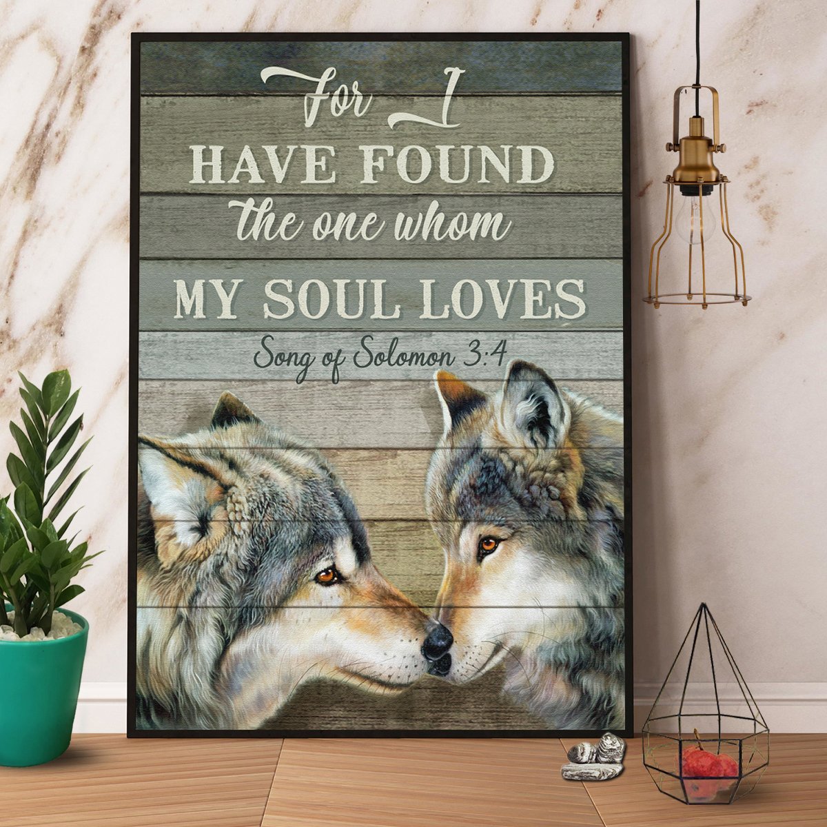 Wolf Couple For A Have Found The One Whom My Soul Loves Wild Animal Lovers  Poster No Frame Matte Canvas