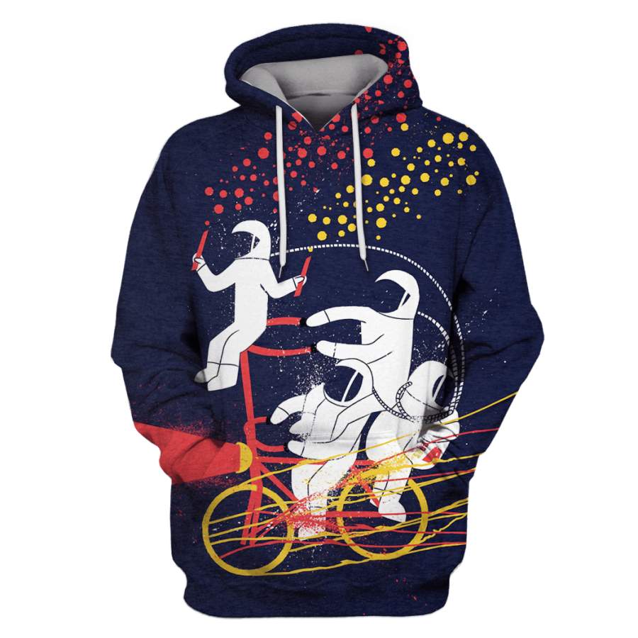 Astronauts are riding bicycle Custom T-shirt – Hoodies Apparel