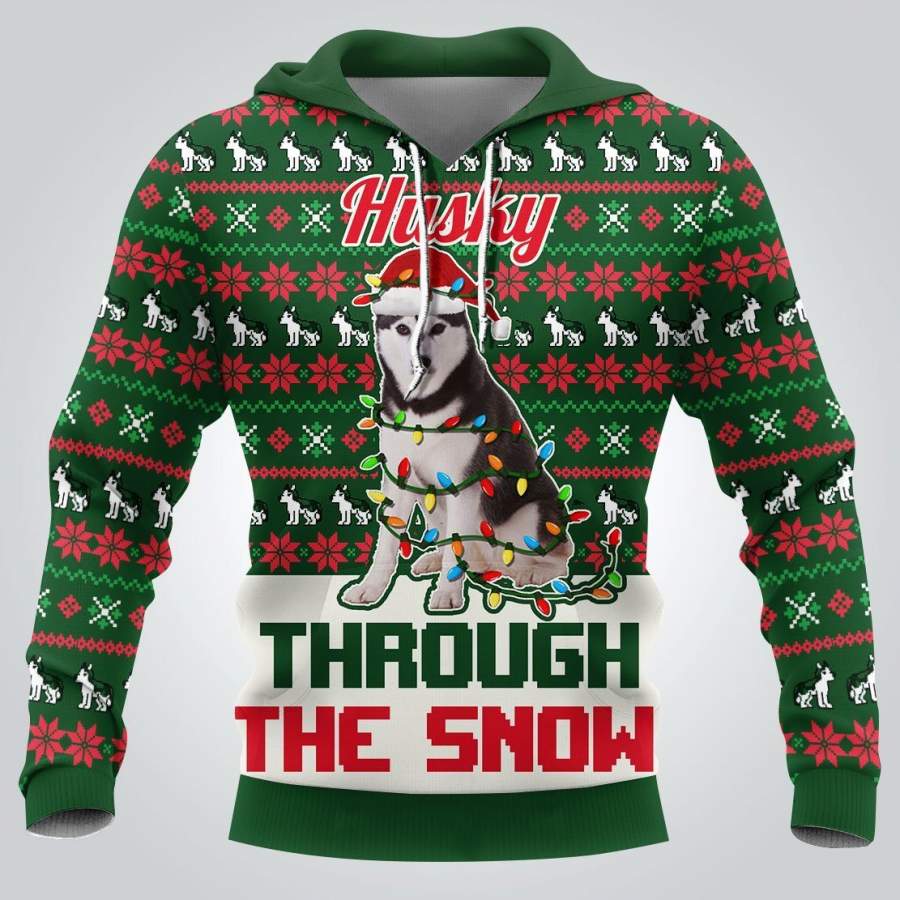 Husky Christmas 3D Full Printing Hoodie Limited Edition