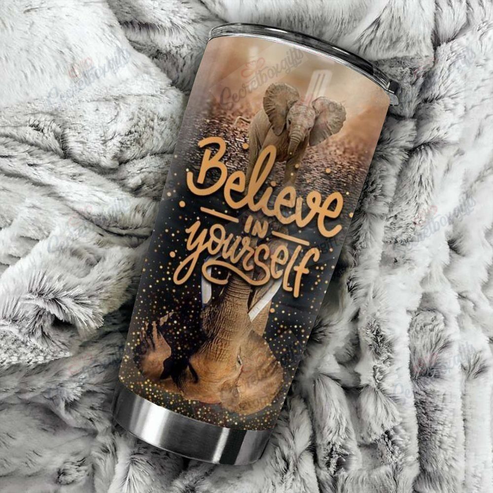 Personalized Elephant Believe In Yourself Gs-Cl-Ml0604 Stainless Steel Tumbler Customize Name, Text, Number