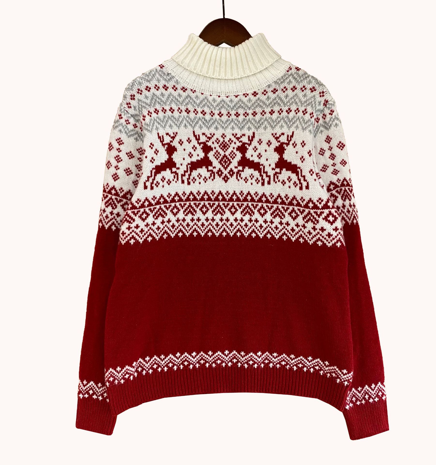 Christmas Sweater Couple Wear Knitwear Long Sleeve Turtleneck Sweater Loose Pullover Casual Jumper Women Autumn Winter Tops alx