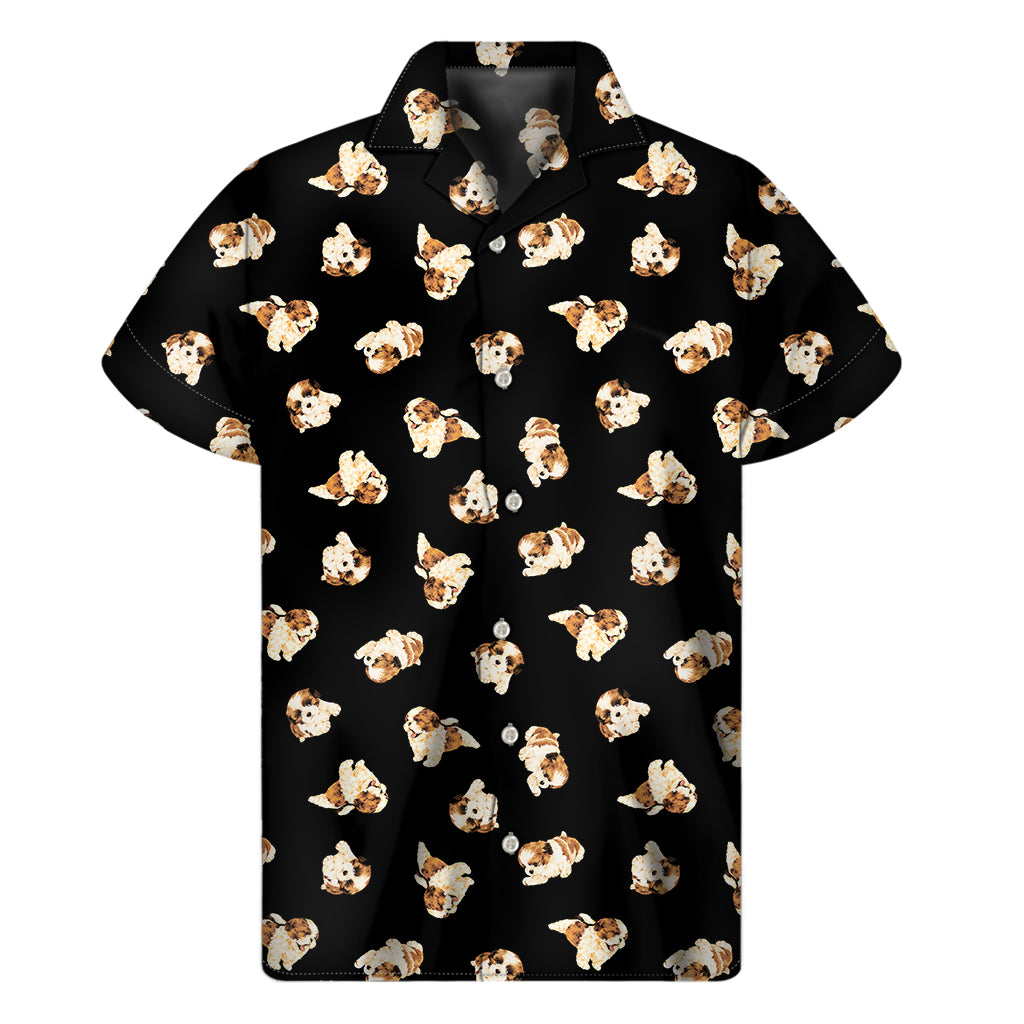 Shih Tzu Puppy Pattern Print Men’S Short Sleeve Shirt