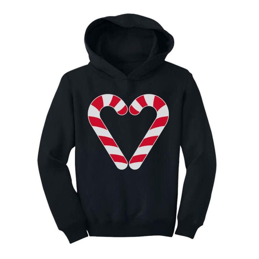 Christmas Candy Cane Heart Gift Toddler Hoodie