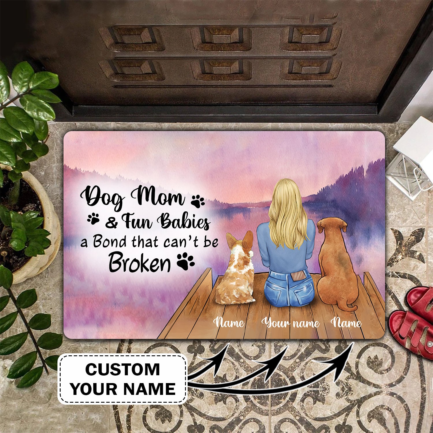 Dog Doormat – Personalized Name 3D – H2K-H27