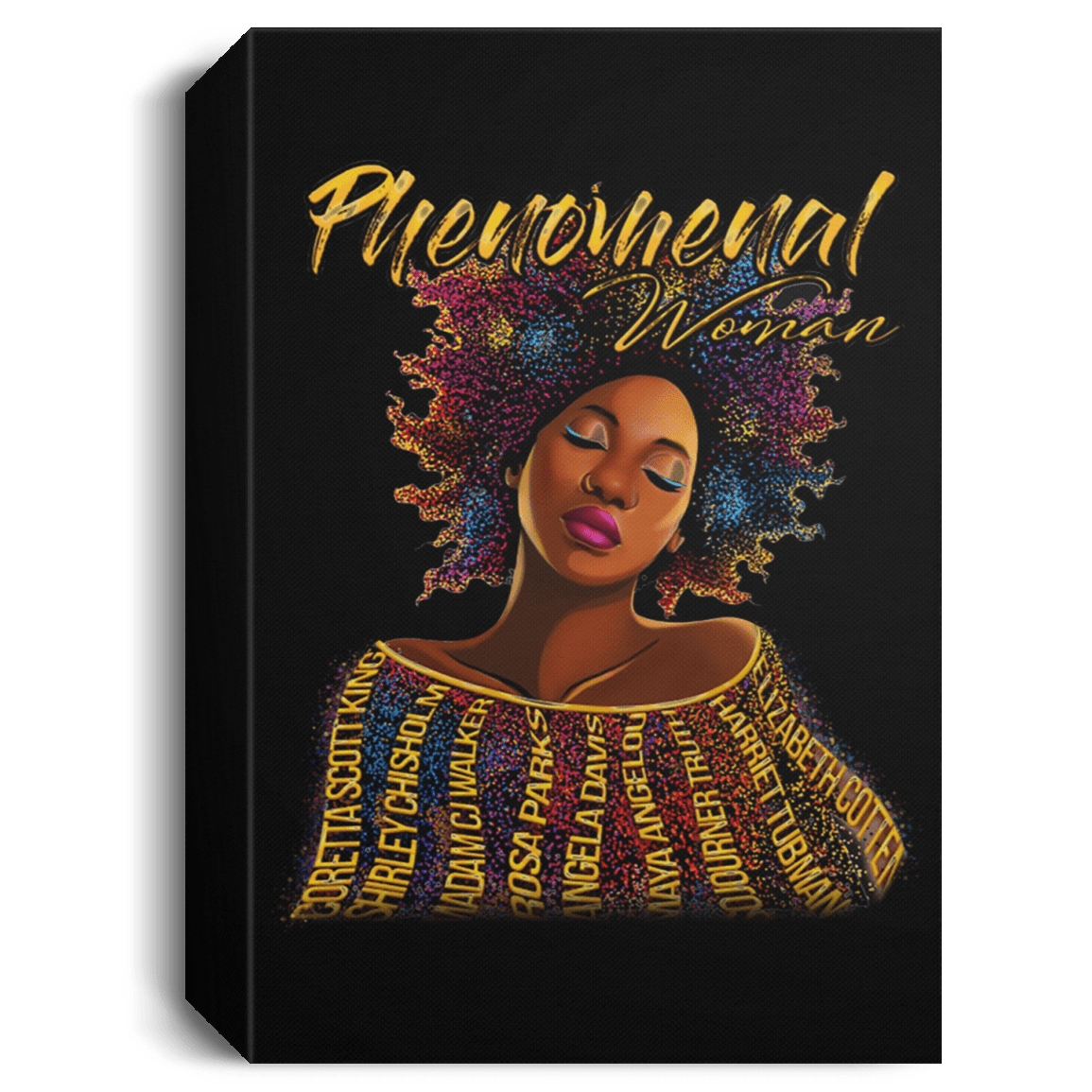 African American Canvas Art Phenomenal Woman Afro Girl Art Afrocentric Living Room Decor