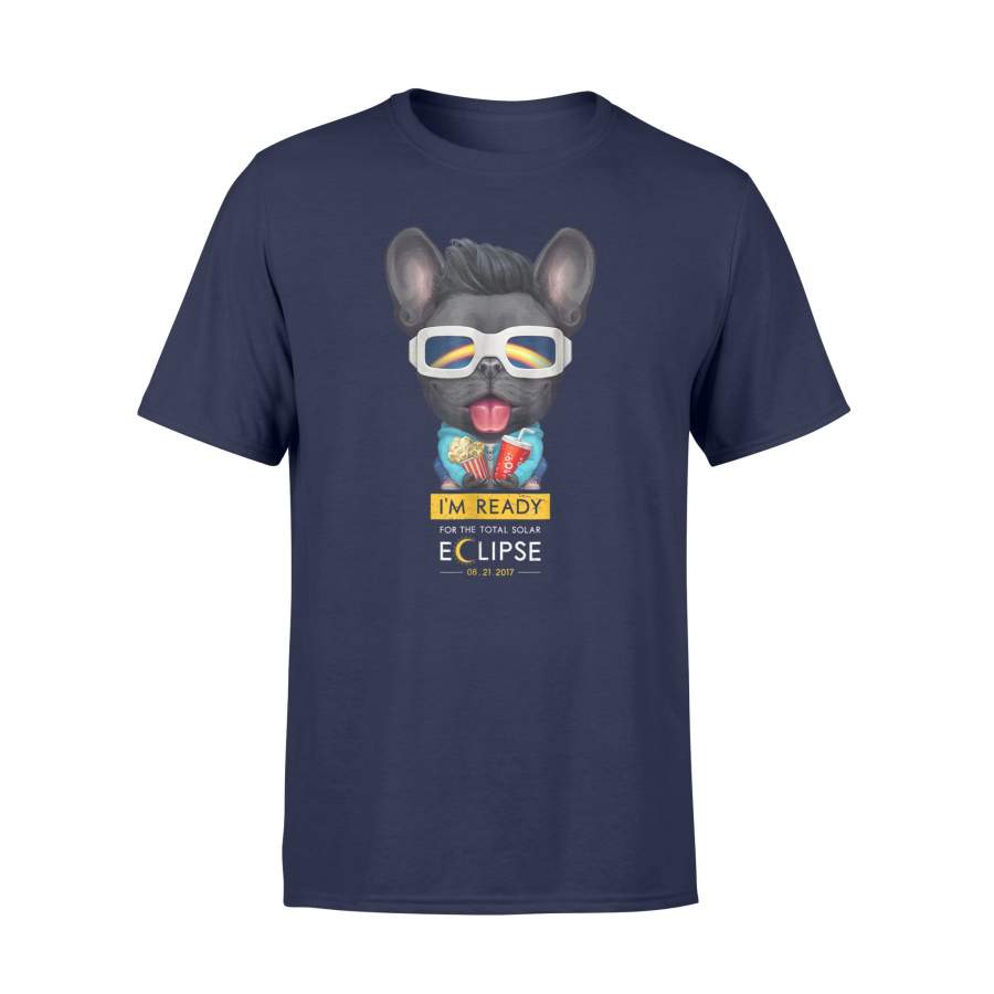 Black French Bulldog Wearing Solar Eclipse Glasses T Shirt