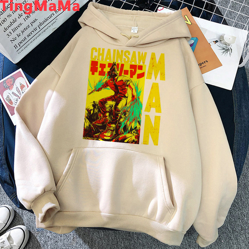 Chainsaw Man Makima Pochita hoodies men y2k aesthetic Korea Oversized harajuku male pullover sweatshirts harajuku alx