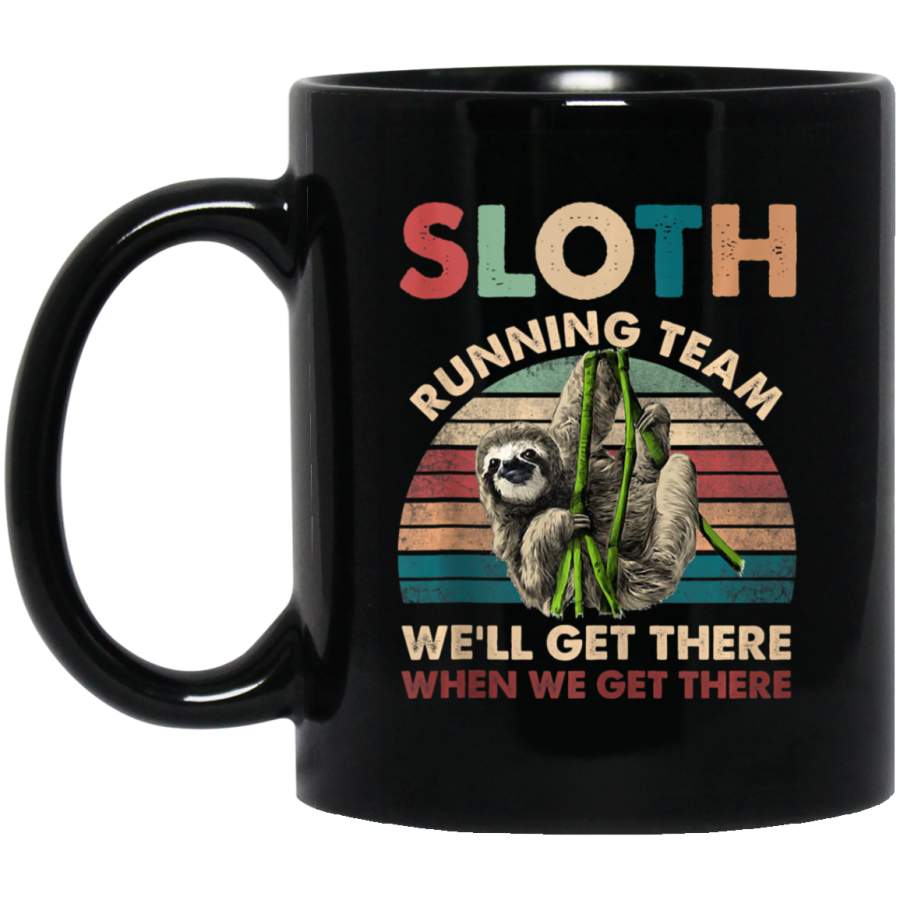 Vintage Sloth Running Team We’ll Get There Funny Sloth Coffee Mug