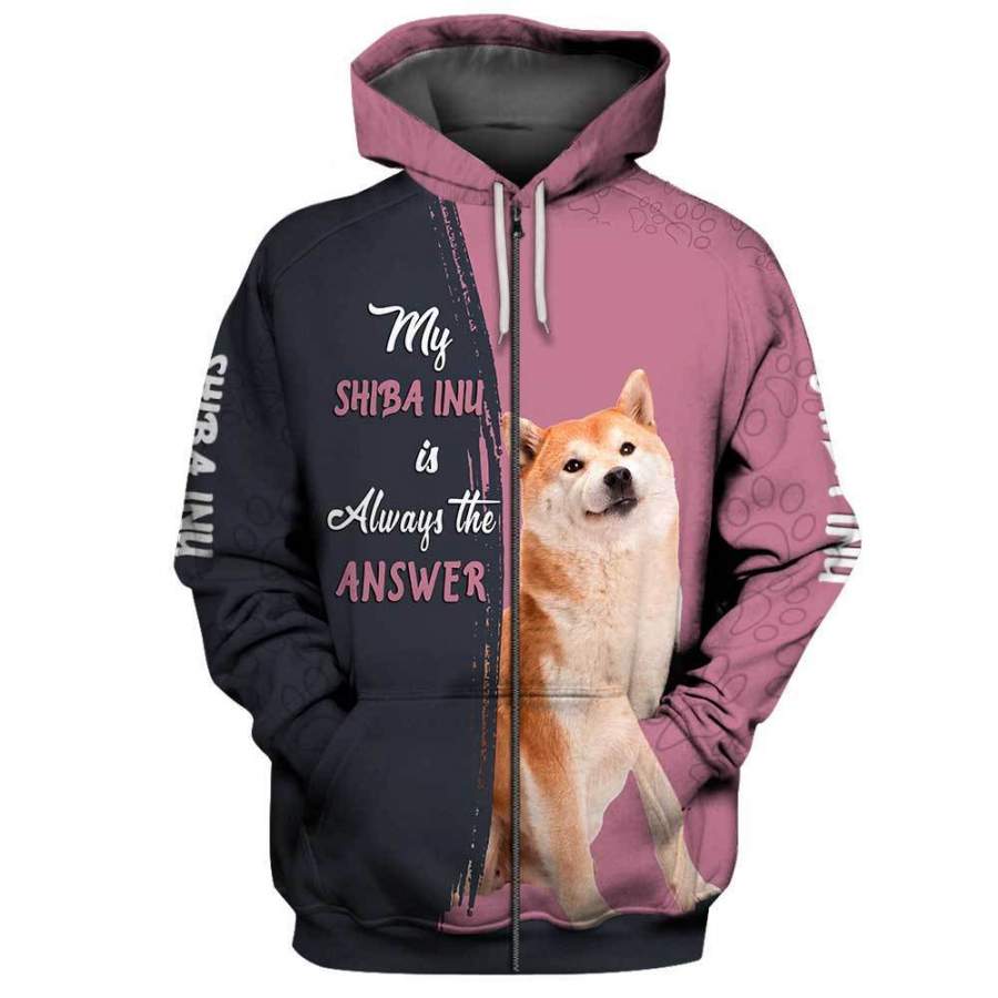 SHIBA INU 3D Full Printing Zip Hoodie