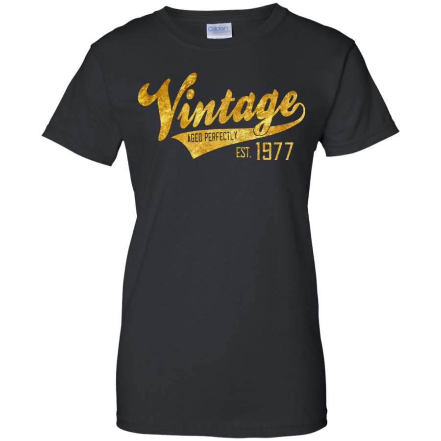 Vintage Est 1977 40 yrs old B-day 40th Birthday Gift Ladies’ T-Shirt