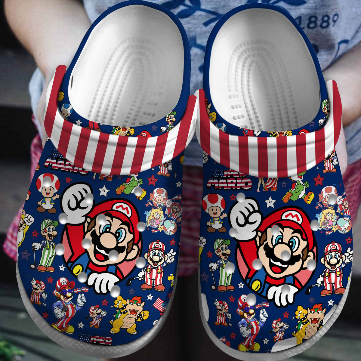 Premium Super Mario Movie Game Crocs Crocband Clogs Shoes Comfortable For Men Women and Kids 2