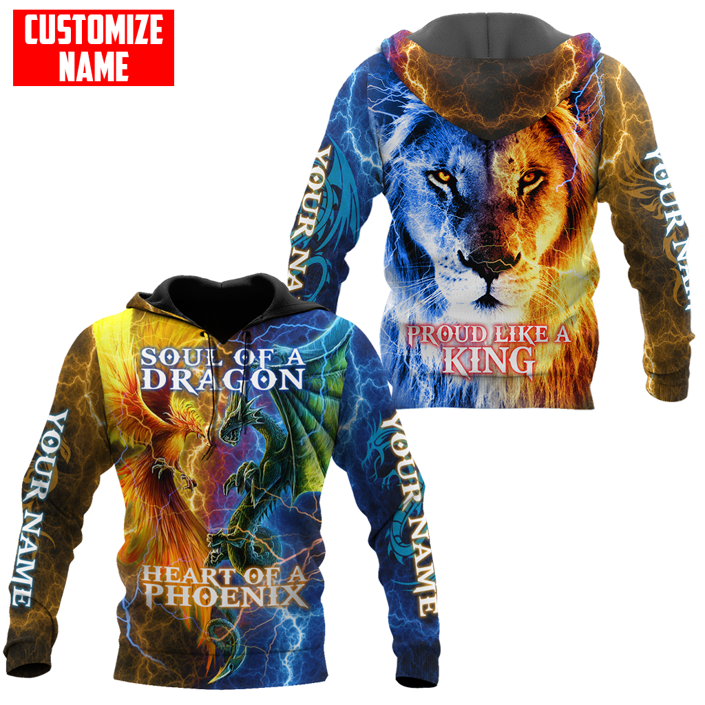 The Power Of Three Souls Dragon Phoenix Lion 3D All Over Printed Unisex Shirts