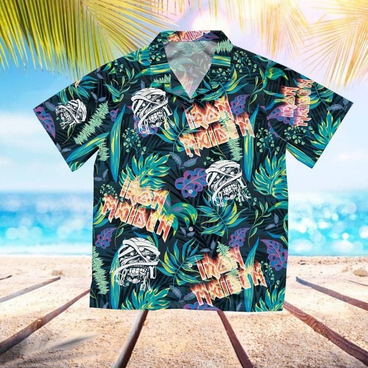 Skull In Tropical Forest Hawaii Aloha Shirts Iron Moiden Ha100586