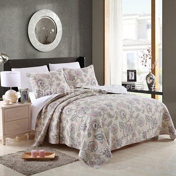 Cotton Bedspread Quilt Set 3pcs Coverlets Paisley Printed Quilts Quilted Bedding Pillowcase King Queen Size Blanket