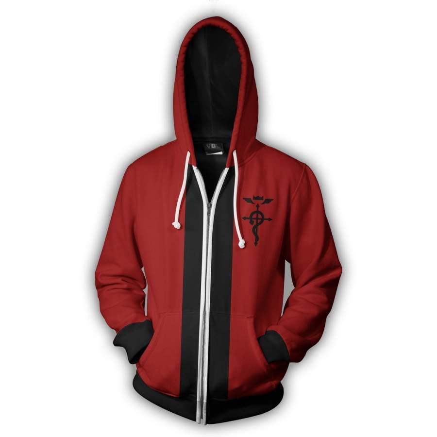 Edward Elric Red Zip Up Hoodie