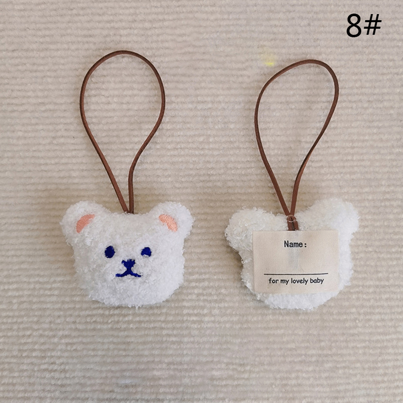 Cute Baby Name Tag 1PC Cotton Bear Doll Bag Head Backpack Keychain Pendant Baby Car Hang Brand Keychain Newborn Bag Ornaments alx