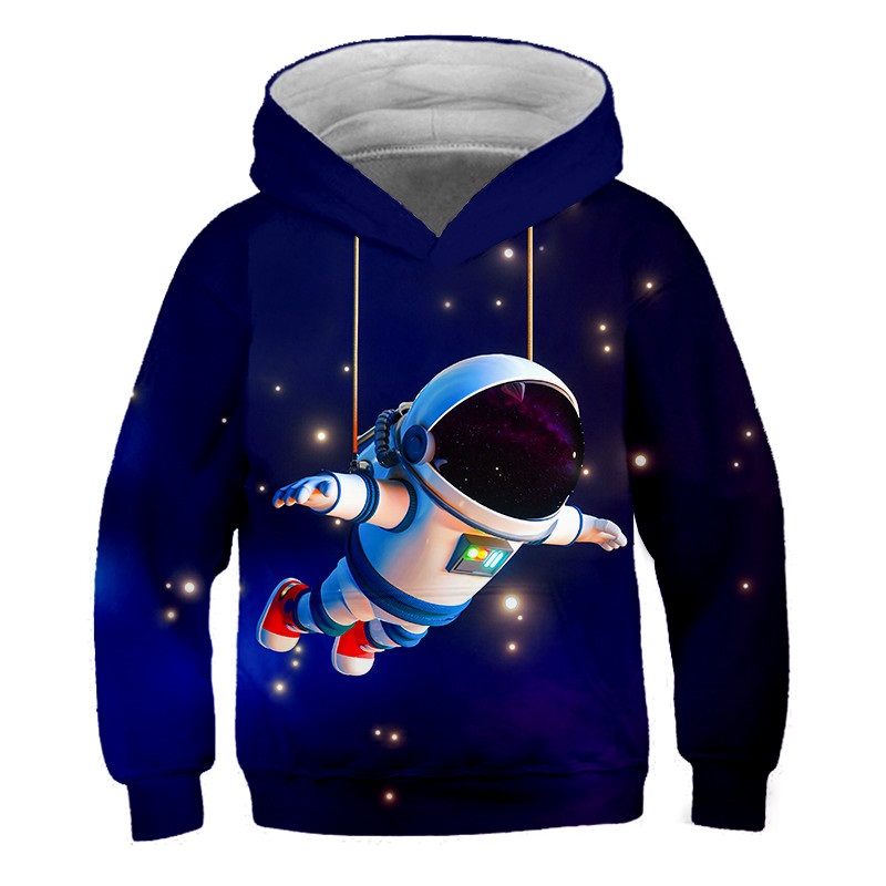 1-14 Years Old Kids Astronaut Hoodies Creative Children’s Clothes Autumn Baby Sweater Printed Mickey Girls Pullover Boys Hoodie alx