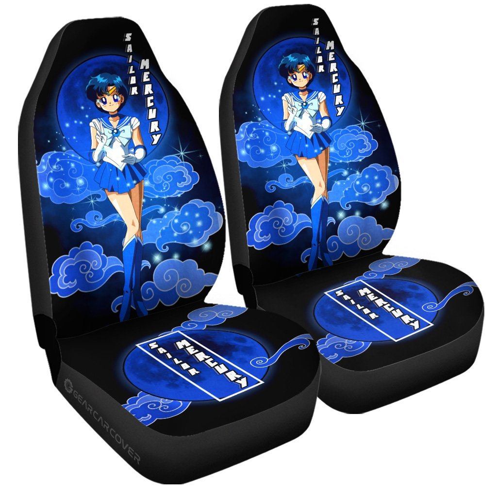 Sailor Mercury Car Seat Covers Custom Sailor Moon Anime Car Windshield Accessories