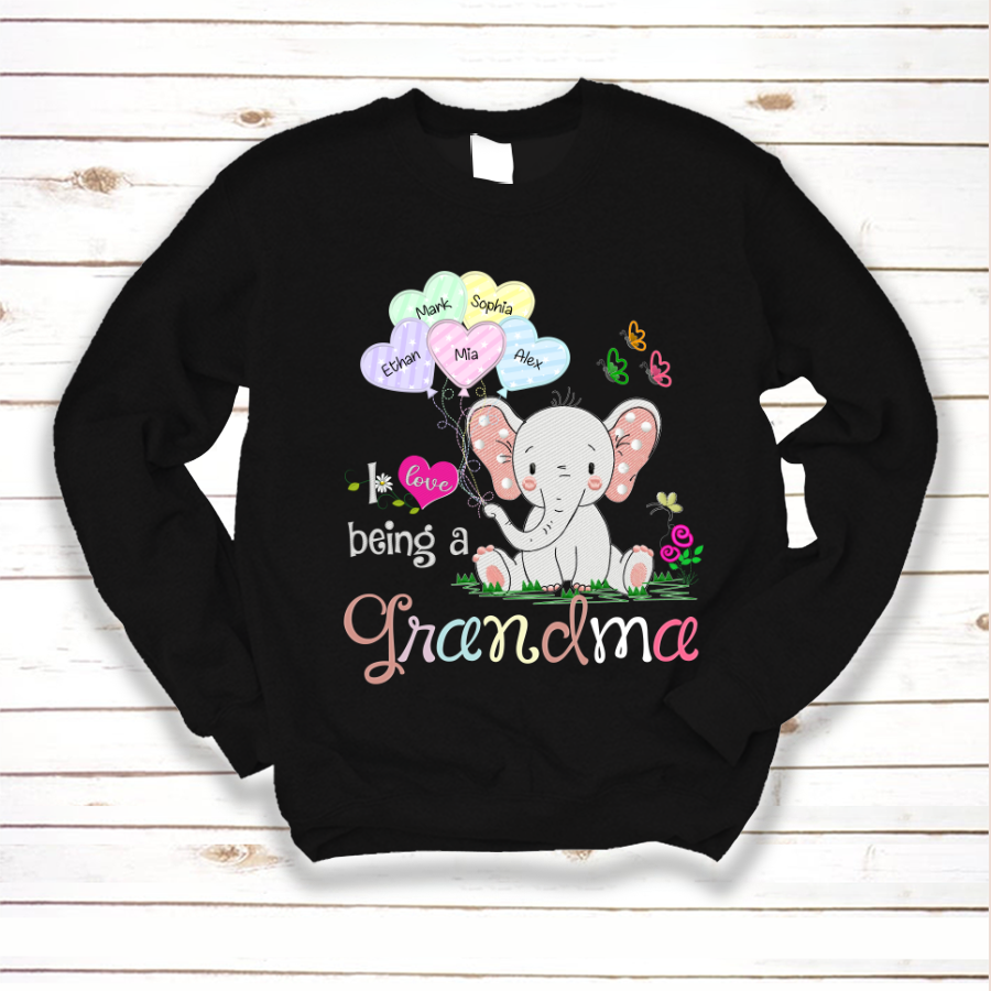 I Love Being A Grandma Elephant Hearts Sweatshirt