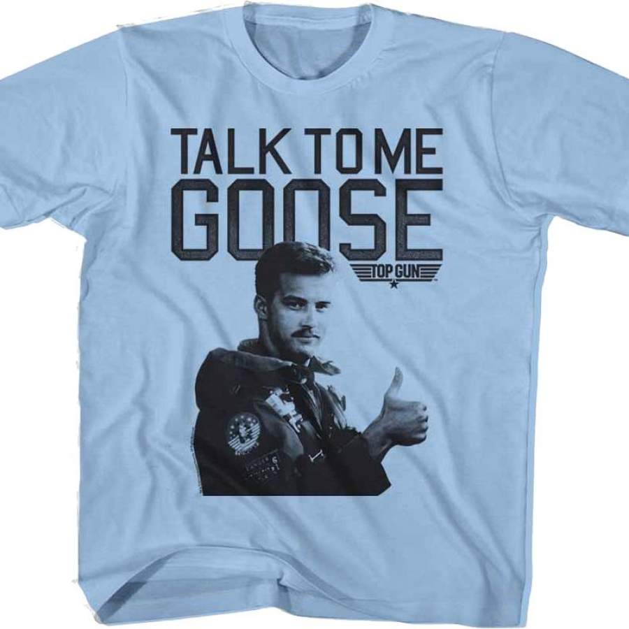 Youth Blue Talk To Me Goose Top Gun Shirt