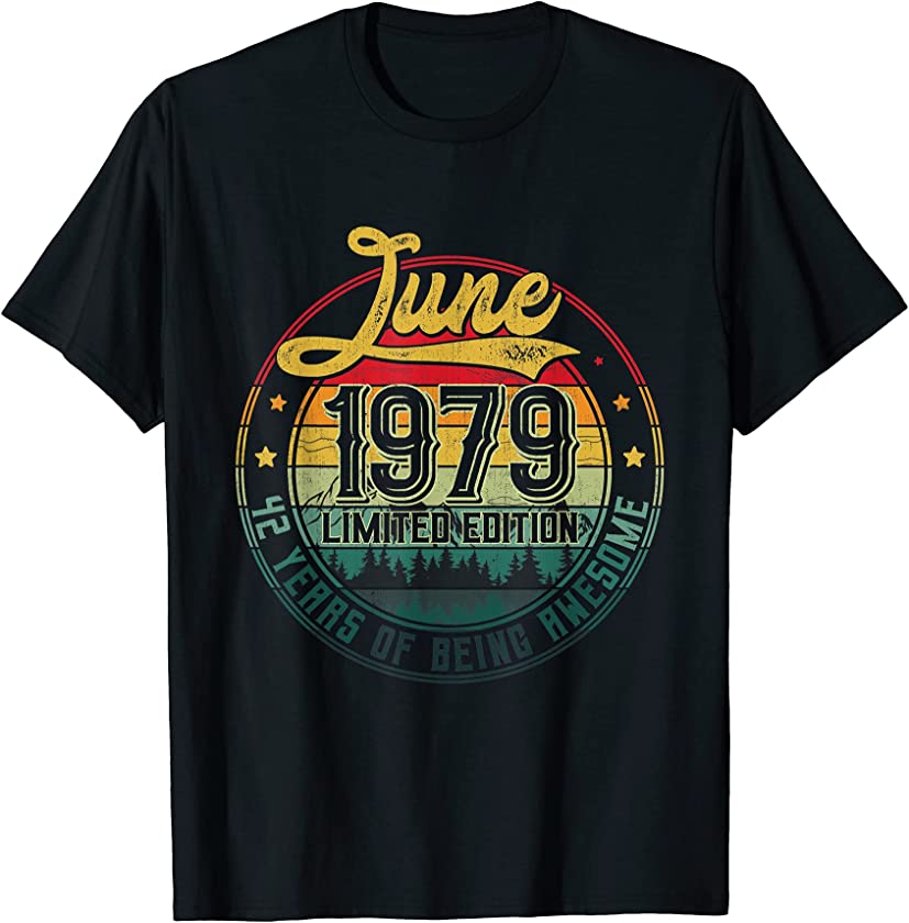 Vintage Retro June 1979 42nd Birthday Gift 42 Years Old T-Shirt