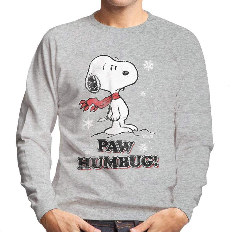 Peanuts Christmas Paw Humbug Snoopy Men’s Sweatshirt