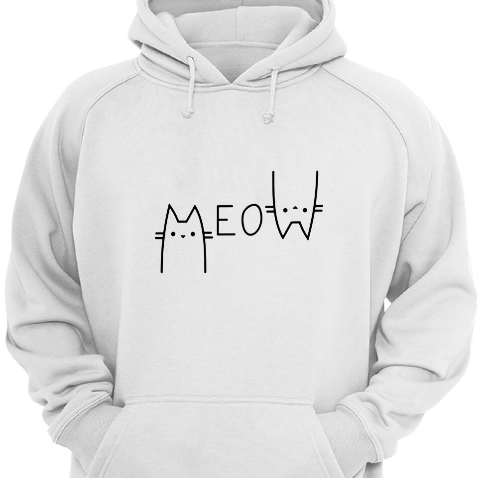 Main Store Women Cute Cat Shirt Funny Meow Graphic Hoodie Casual Cat Lover – Trending Personalized