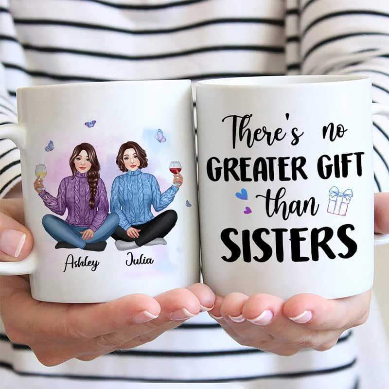 Pretty Girls Sitting Besties Personalized Mug