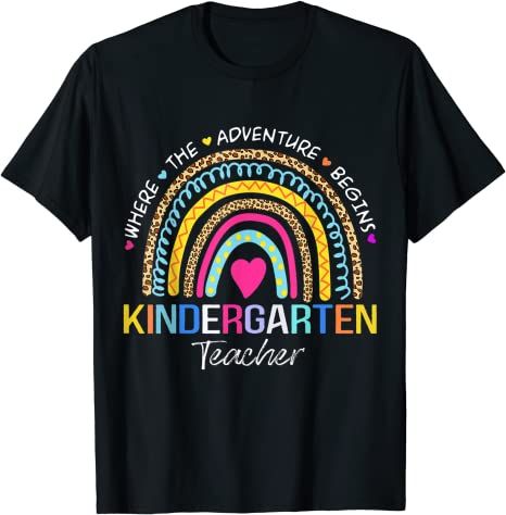 Back To School 2021 – Leopard Rainbow Kindergarten Where The Adventure Begins T-Shirt