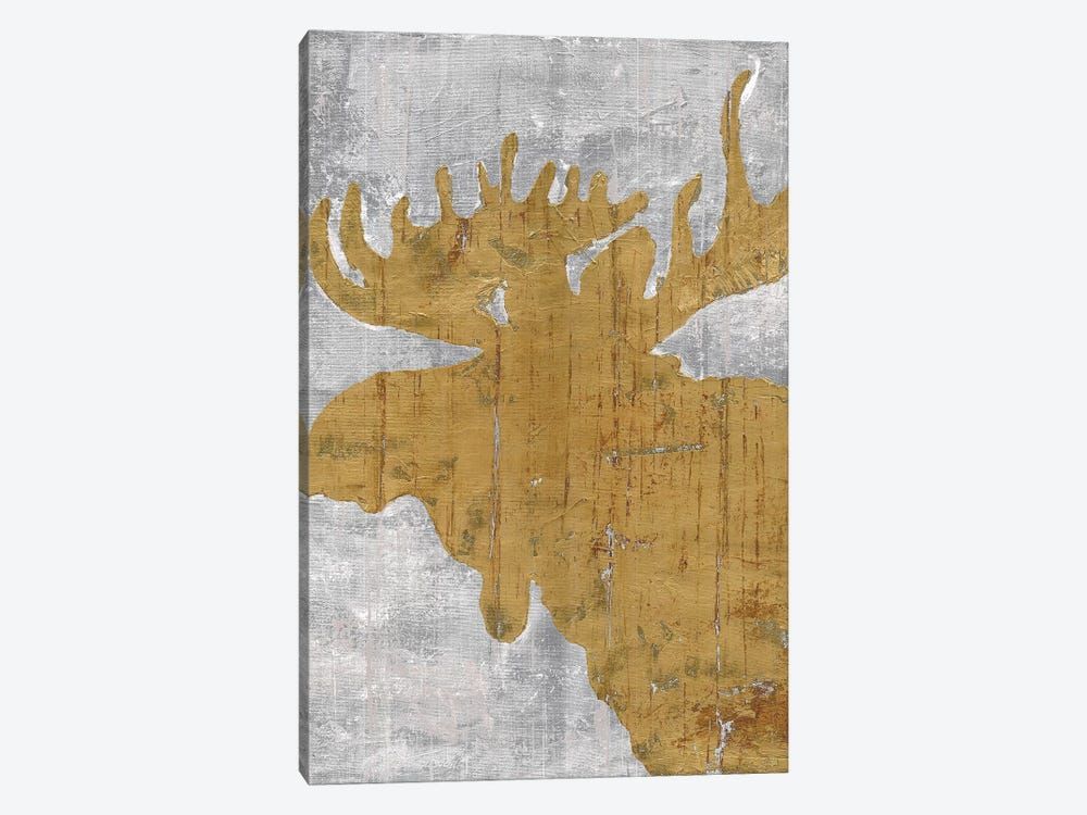 Rustic Lodge Animals Moose on Grey Canvas Poster 8”x12” 12×18” 18”x26” 24”x36” 30”x45”