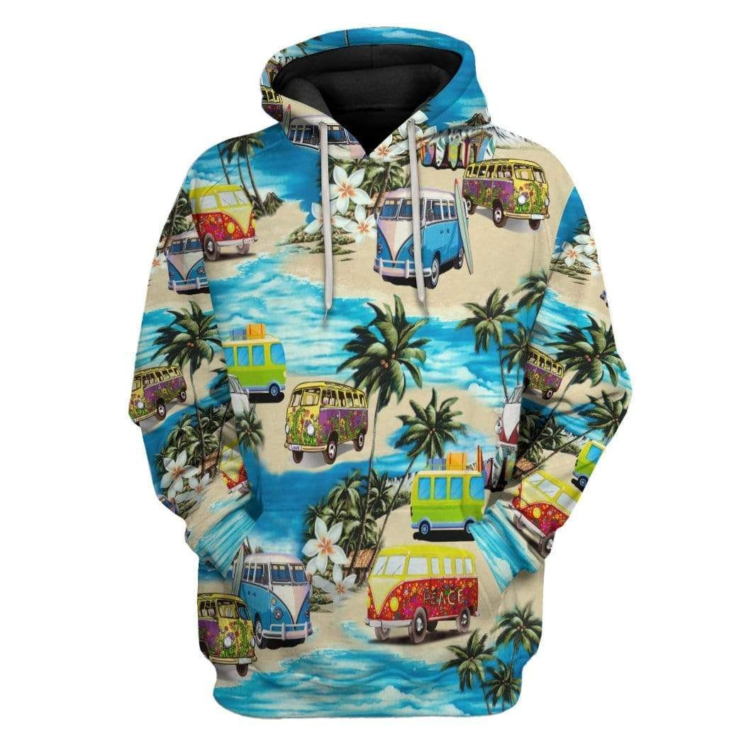 3D Classic Retro Campervan Custom Hoodie Apparel
