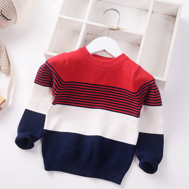 Boys Sweaters Baby Stripe Pullover Knit Kids Clothes 2022 Autumn New Children Sweaters Kids Clothing Toddler Boy Sweaters 2-7y alx